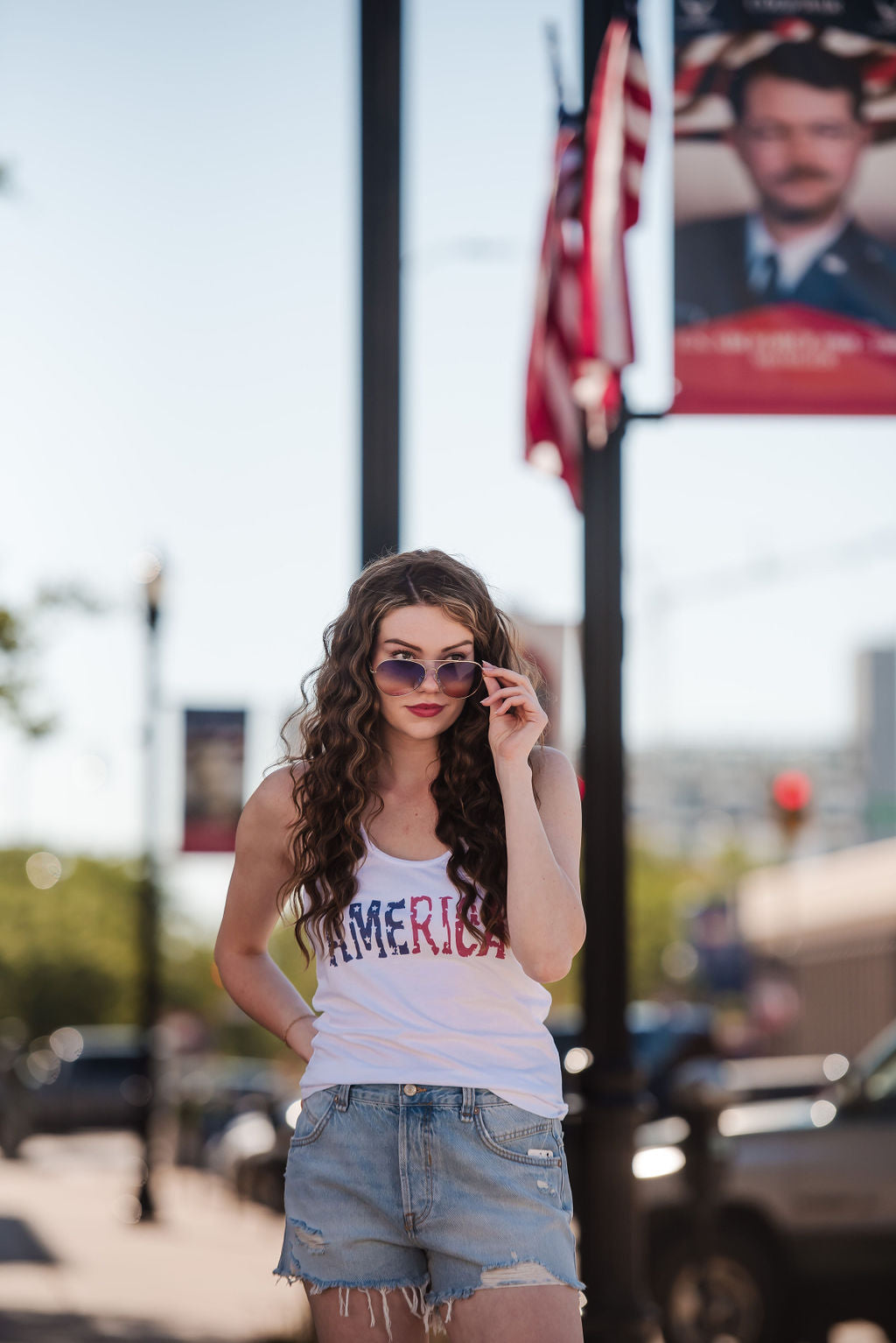 America Racerback Tank Top