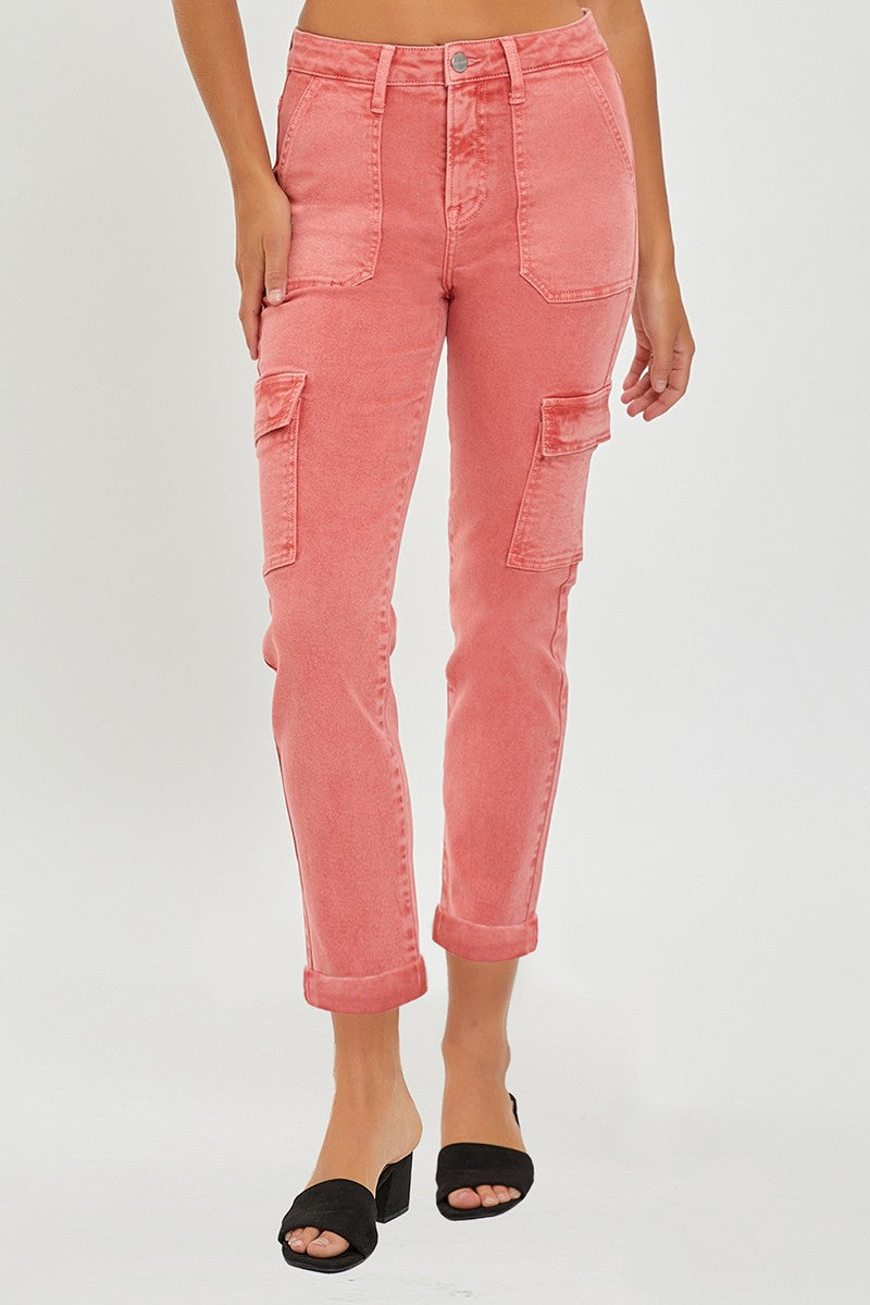 Peach Blossom Cargo Rollup Pant