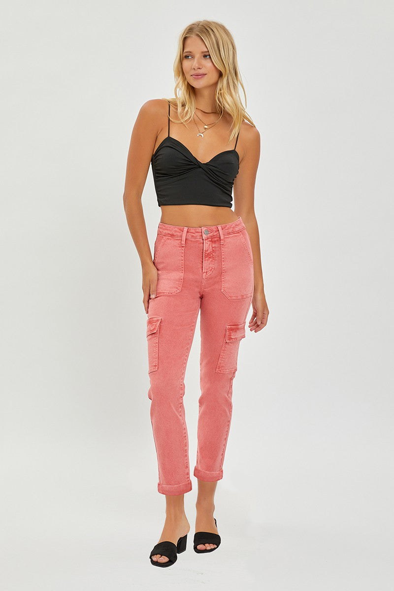 Peach Blossom Cargo Rollup Pant