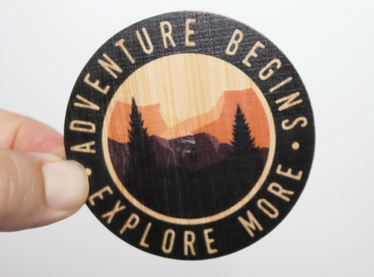 Adventure Begins Bamboo Sticker