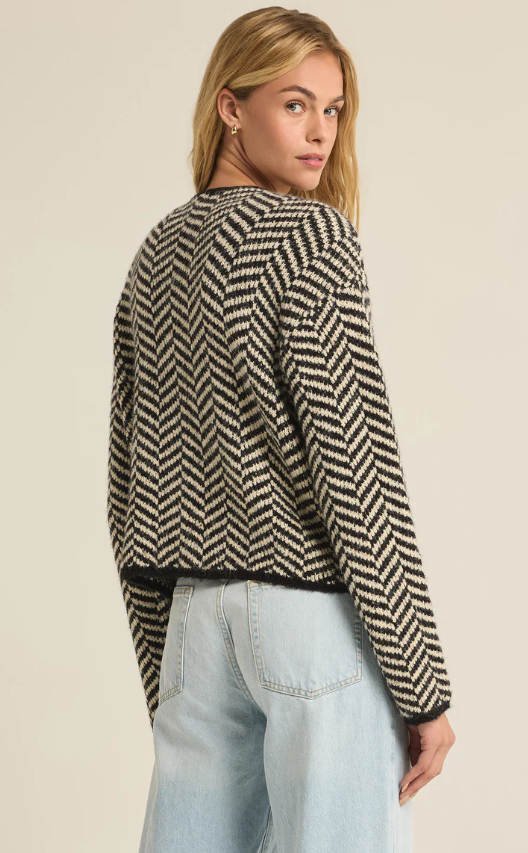 Naomi Herringbone Cardigan