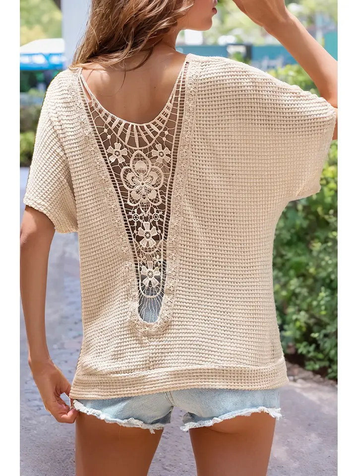 Gipure Lace Detail Top