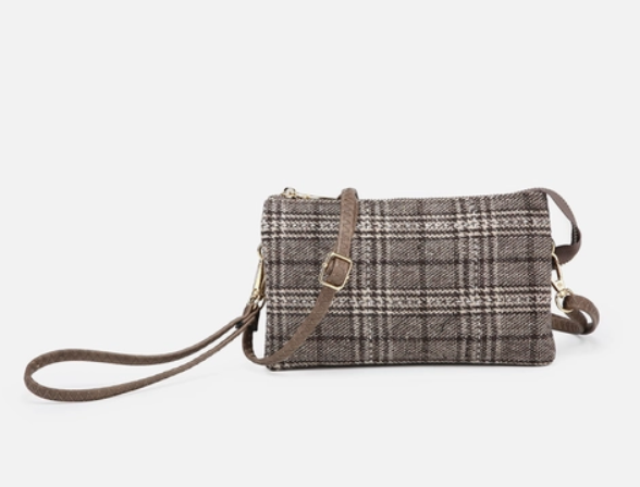 Riley Plaid Crossbody/Wristlet