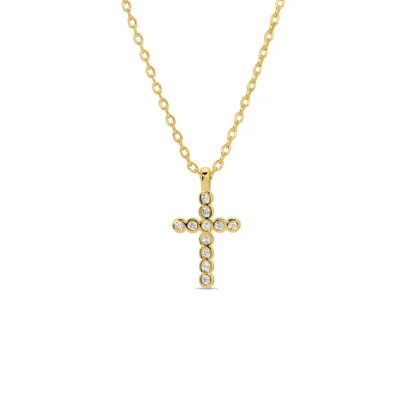 Gold Delicate Cross Pendant