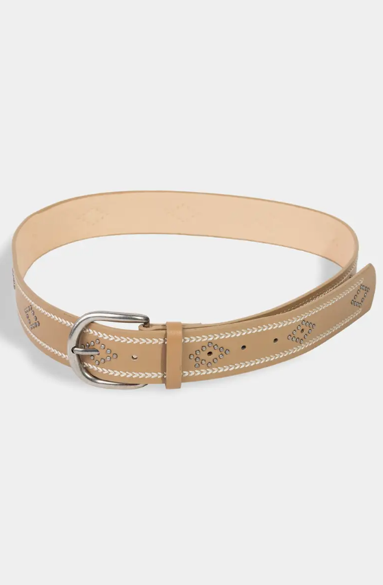 Etched Western Diamond Pattern Faux Leather Belt