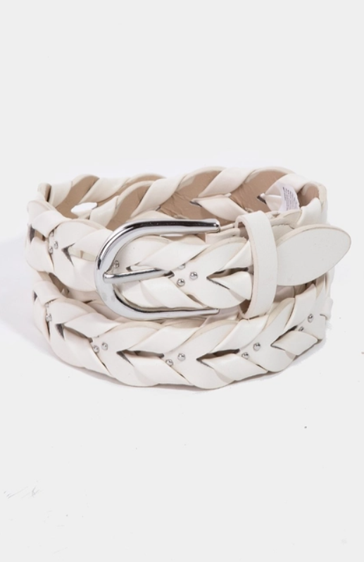 Chic Faux Leather Braided Belt