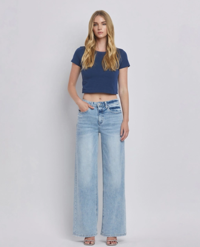 High Rise Super Wide Leg Jeans