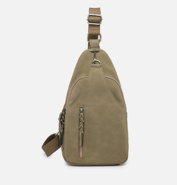 Nikki Faux Suede Sling Pack Bag