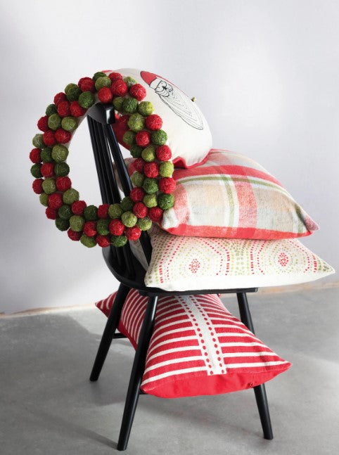 Candy Cane Stripe Holiday Pillow