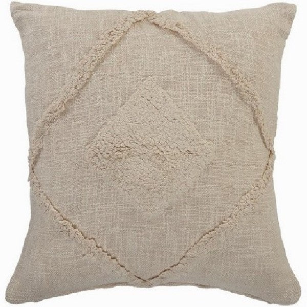 Beige Diamond Throw Pillow