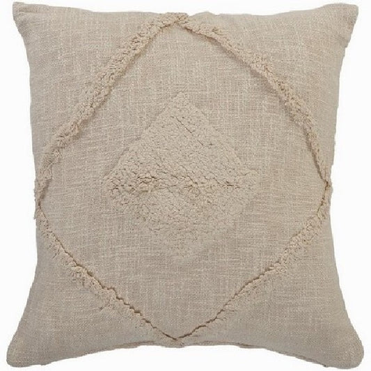 Beige Diamond Throw Pillow