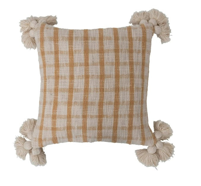 Mustard Plaid Throw Pillow