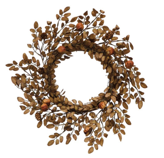 Pinecone Leafy Autumn Wreath